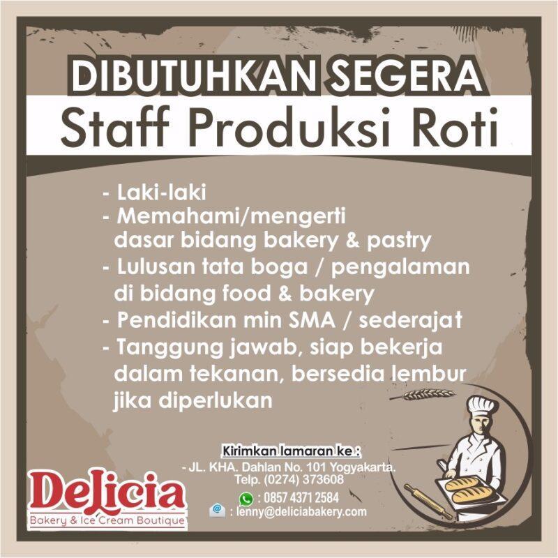 Lowongan Kerja Staff Produksi Roti Di Delicia Bakery LokerJogja ID