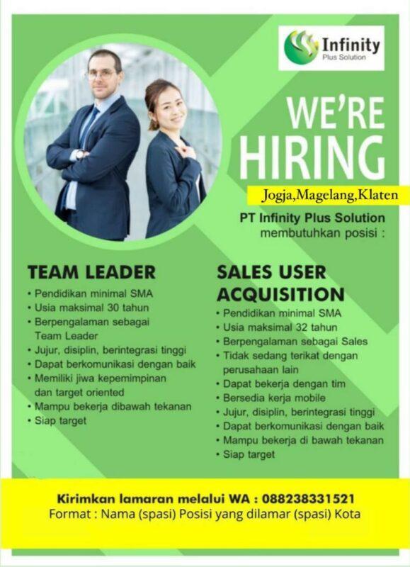 Lowongan Kerja Team Leader Sales User Acquisition Di Pt Infinity