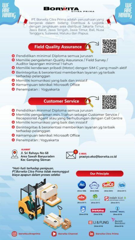 Lowongan Kerja Field Quality Assurance Customer Service Di PT