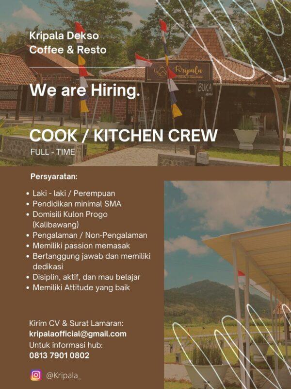 Lowongan Kerja Cook Kitchen Crew Di Kripala Dekso Coffee Resto