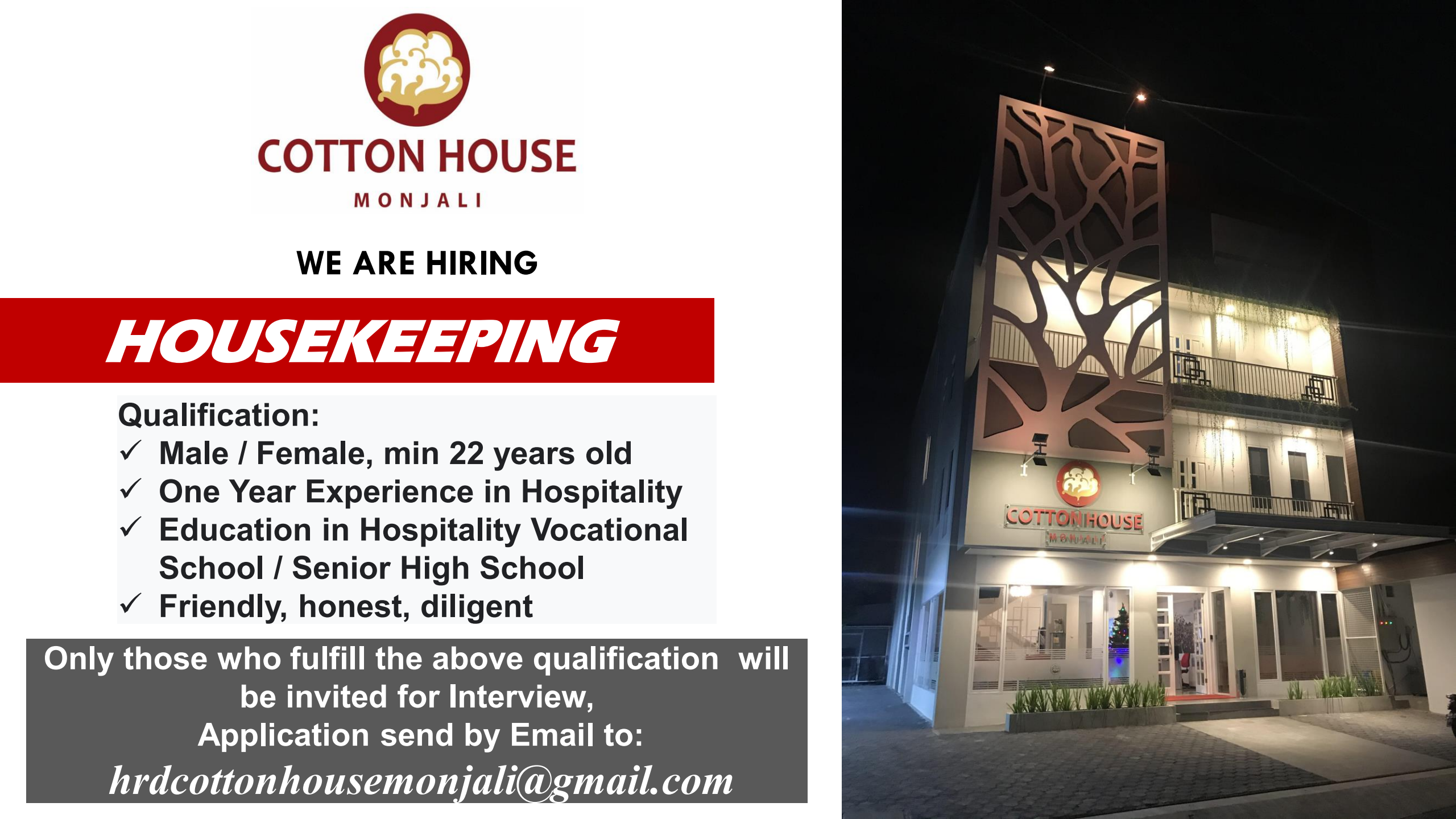 Lowongan Kerja Housekeeping Di Cotton House Lokerjogja Id