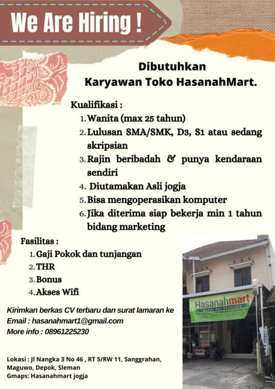 Lowongan Kerja Karyawan Toko Di Toko Hasanah Mart LokerJogja ID