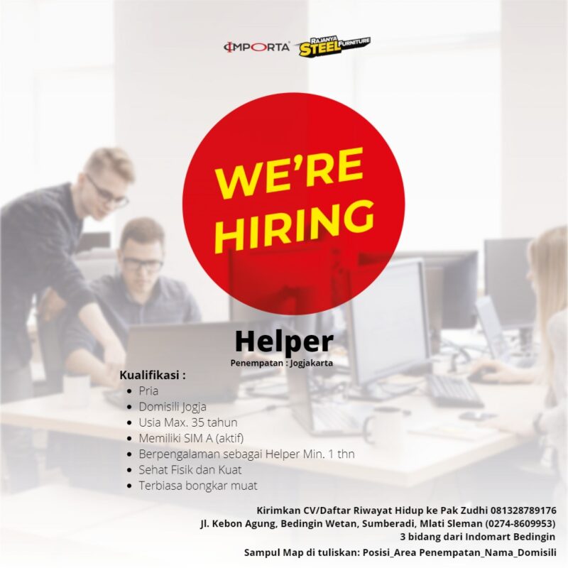 Lowongan Kerja Helper Produksi Ooh Spv Sales Project Staff