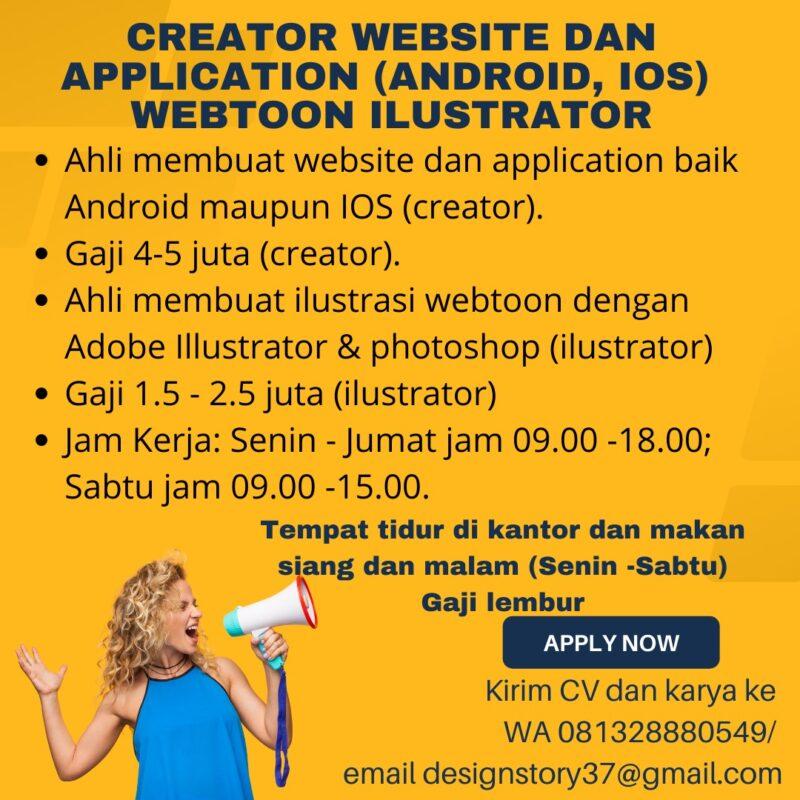 Lowongan Kerja Creator Website Application Webtoon Ilustrator Di