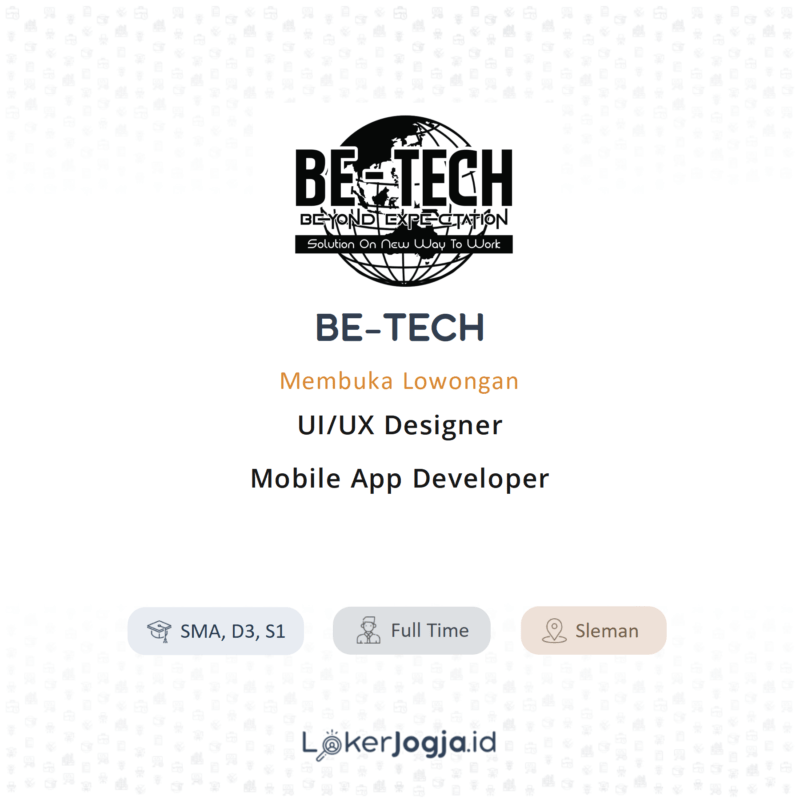 Lowongan Kerja Ui Ux Designer Mobile App Developer Di Be Tech