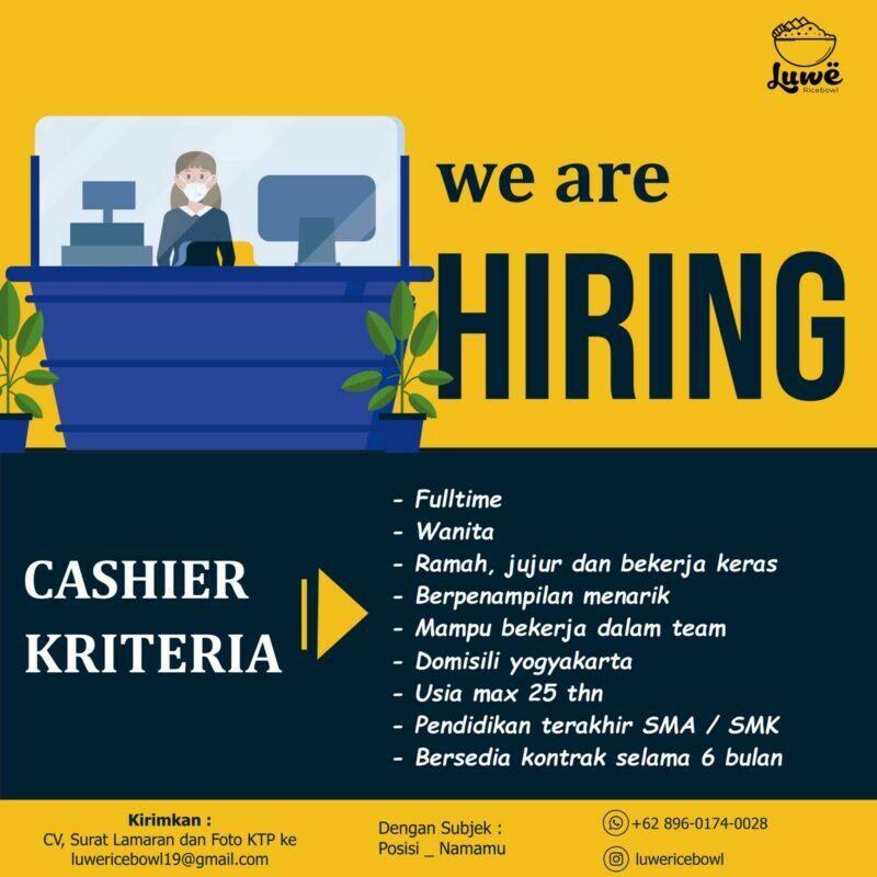 Lowongan Kerja Cashier Crew Cook Di Luwe Ricebowl Lokerjogja Id