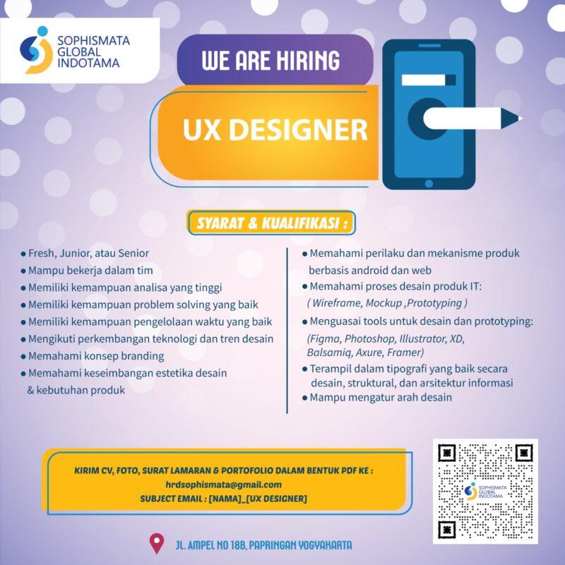 Lowongan Kerja UI UX Designer Di PT Sophismata Global Indotama