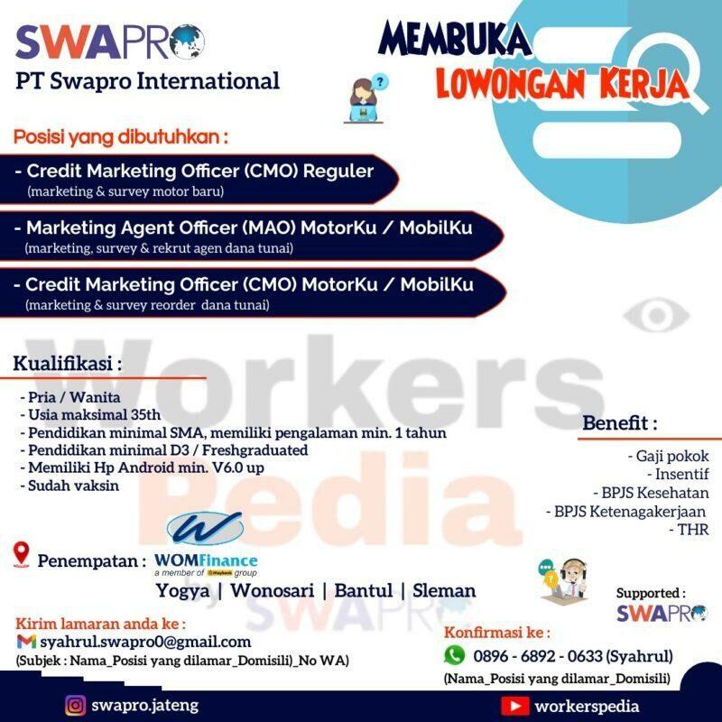 Lowongan Kerja Credit Marketing Officer Cmo Reguler Marketing Agent