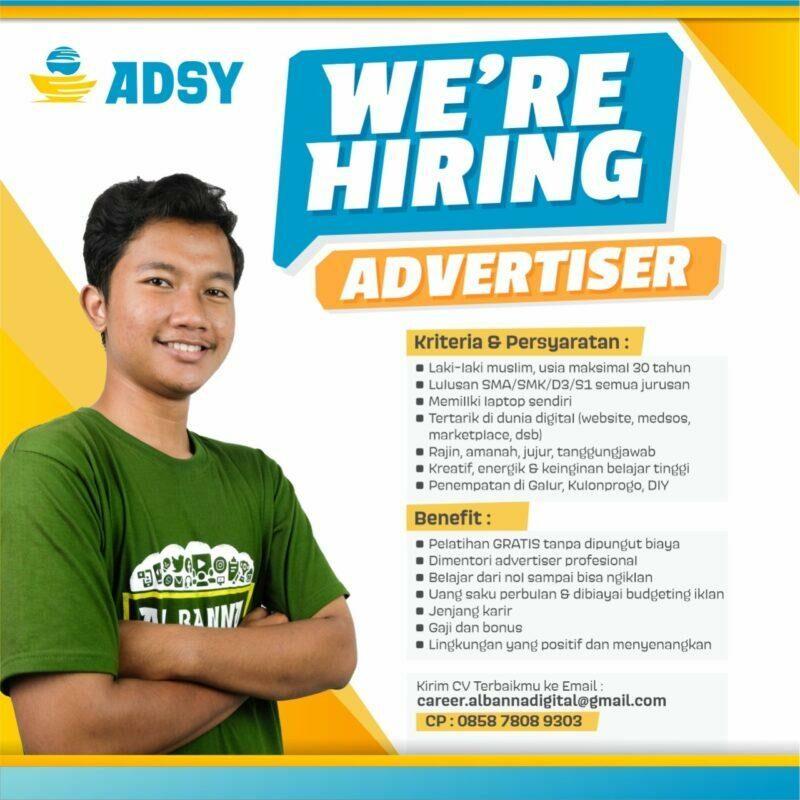 Lowongan Kerja Advertiser Customer Service Di ADSY LokerJogja ID