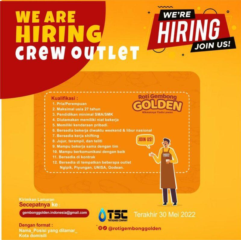 Lowongan Kerja Crew Outlet Di Roti Gembong Golden LokerJogja ID