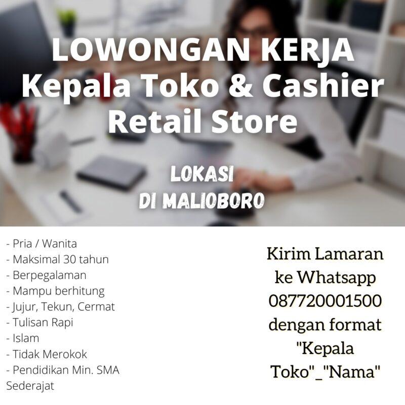 Lowongan Kerja Kepala Toko Cashier Di Punokawan LokerJogja ID