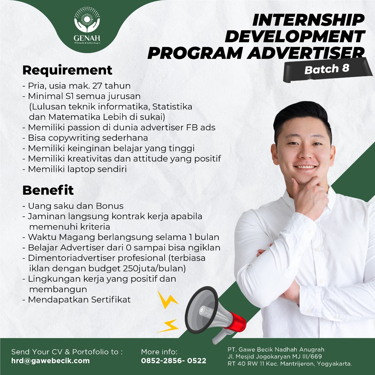 Lowongan Kerja Internship Development Program Advertiser Di PT Gawe