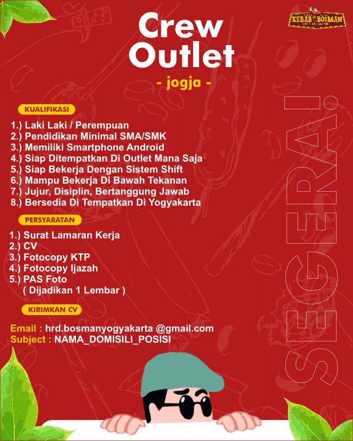 Lowongan Kerja Crew Outlet Di Ud Bosman Lokerjogja Id