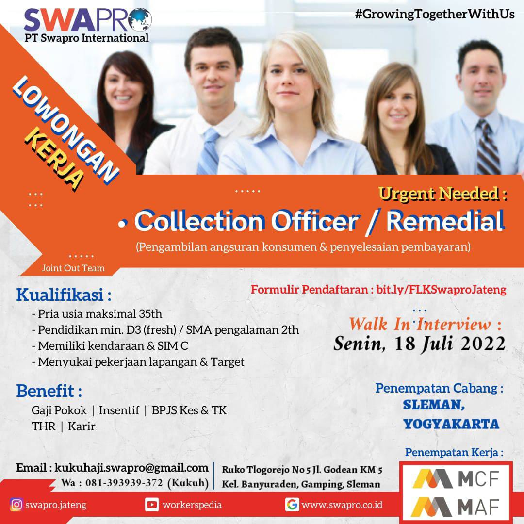 Lowongan Kerja Collection Officer Sales Officer Telemarketing Di Pt