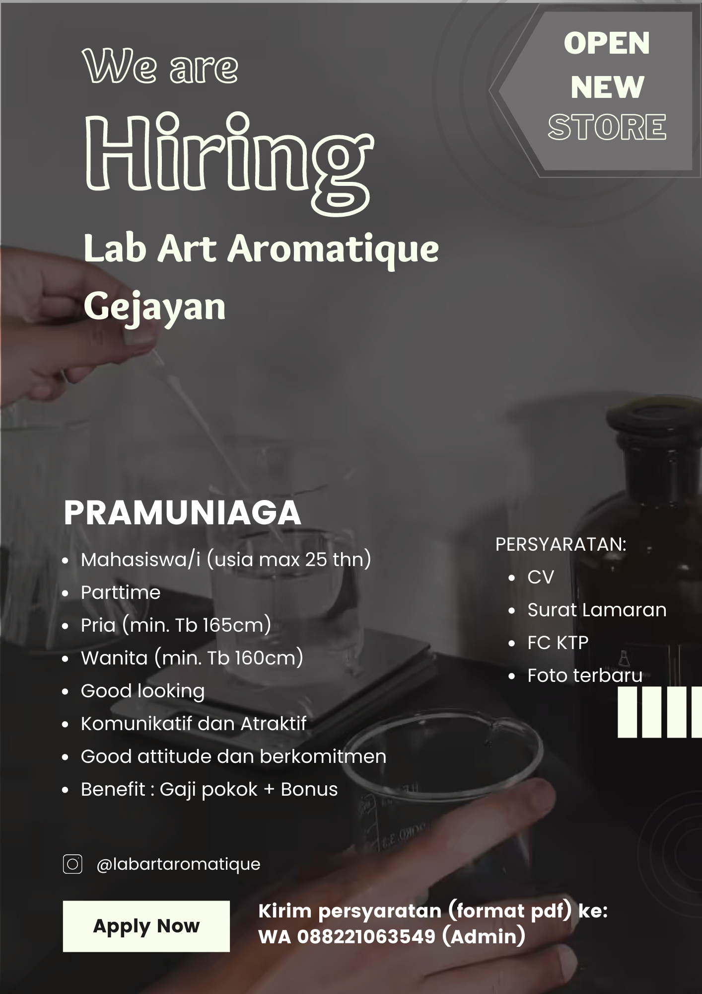 Lowongan Kerja Pramuniaga Di Lab Art Aromatique Gejayan Lokerjogja Id