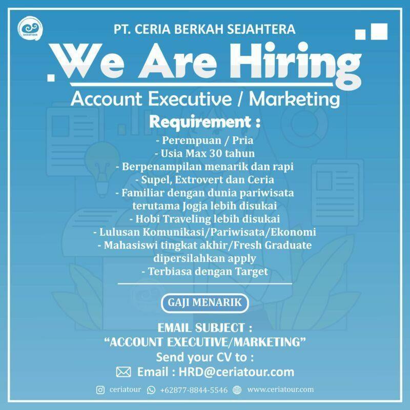 Lowongan Kerja Account Executive Marketing Di Ceria Tour Lokerjogja Id