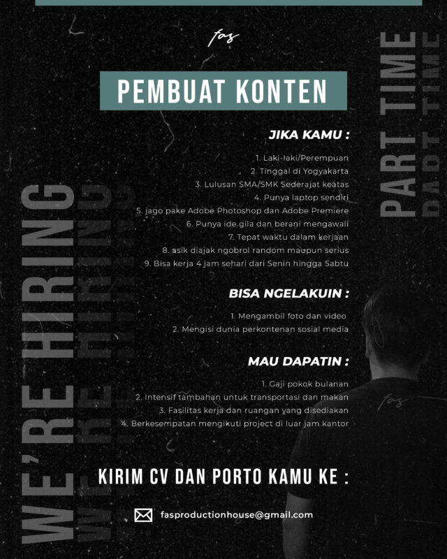 Lowongan Kerja Content Creator Di Fas Production Lokerjogja Id