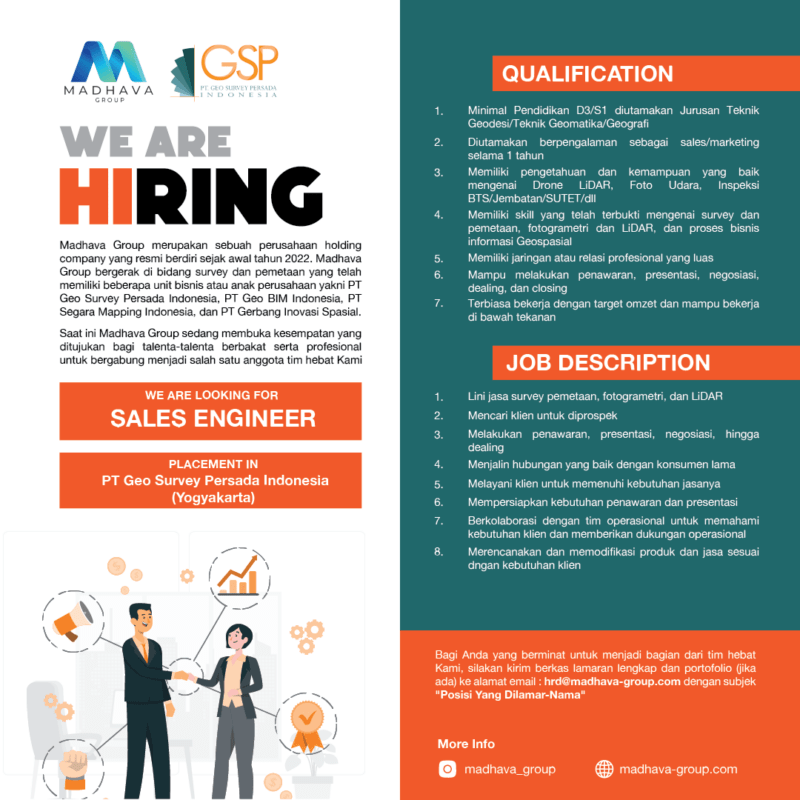 Lowongan Kerja Sales Engineer Di Madhava Persada Group Lokerjogja Id