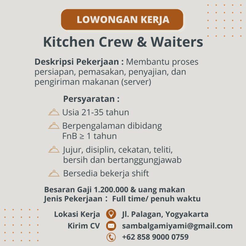 Lowongan Kerja Kitchen Crew Waiters Di Sambal Gami Yami LokerJogja ID