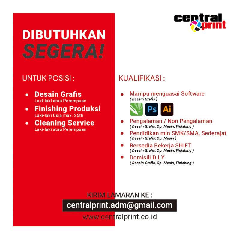 Lowongan Kerja Operator Desain Komputer Di Central Print LokerJogja ID