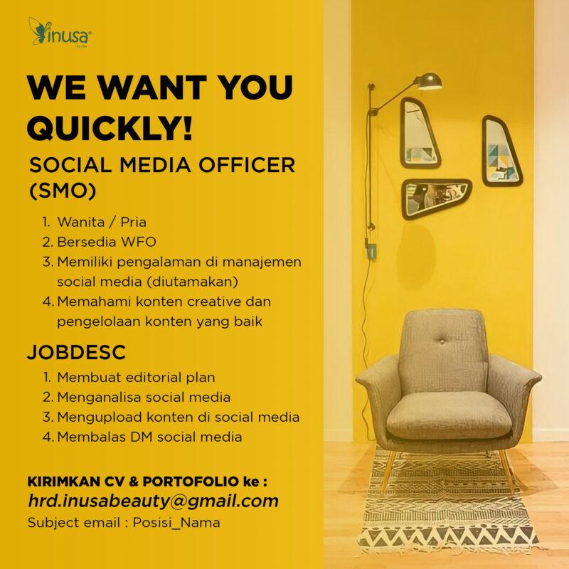 Lowongan Kerja Social Media Officer Smo Di Inusa Lokerjogja Id