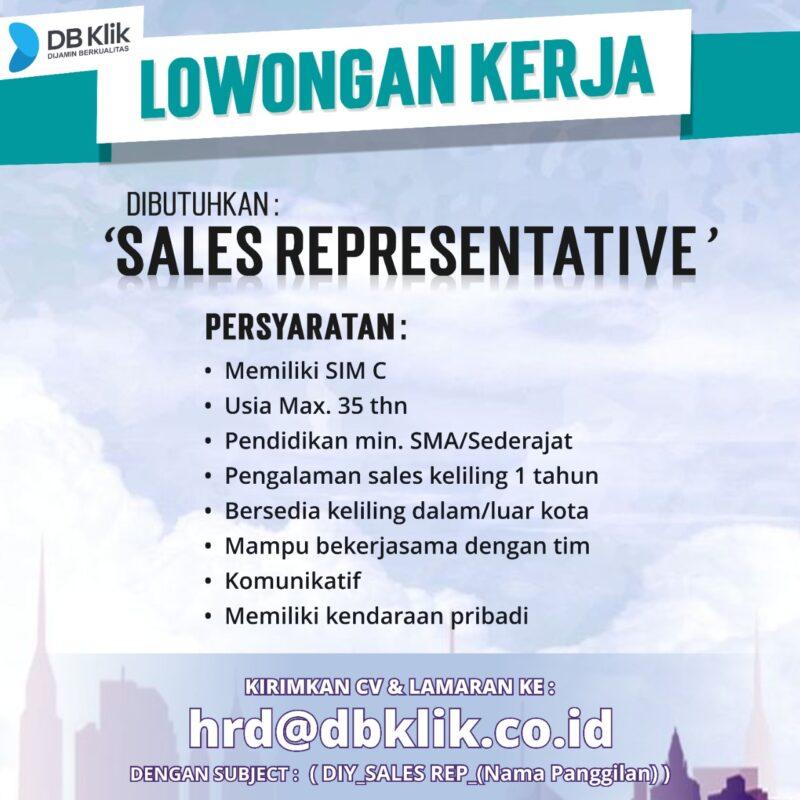 Lowongan Kerja Sales Representative Marketplace Developer Di CV DB