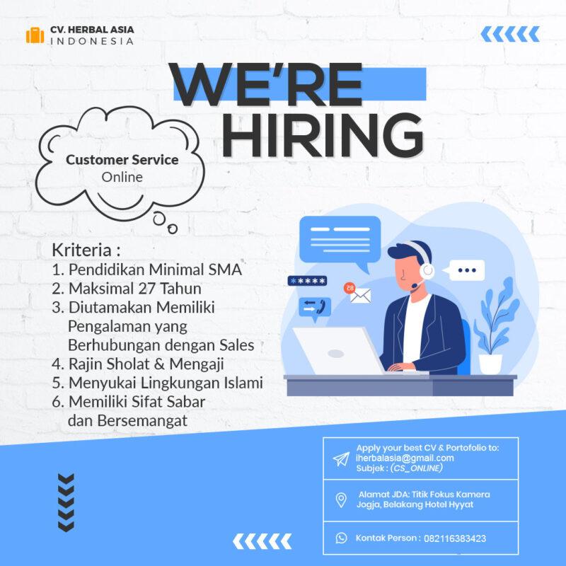 Lowongan Kerja Customer Service Online Di CV Herbalasia Indonesia