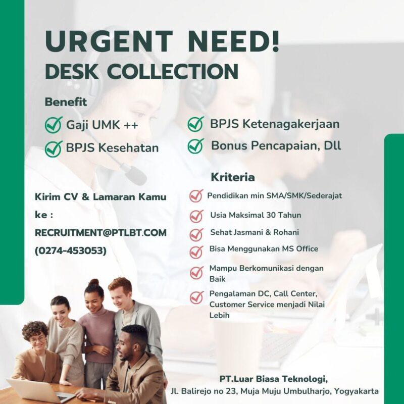 Lowongan Kerja Desk Collection Checker Staff Di Pt Luar Biasa