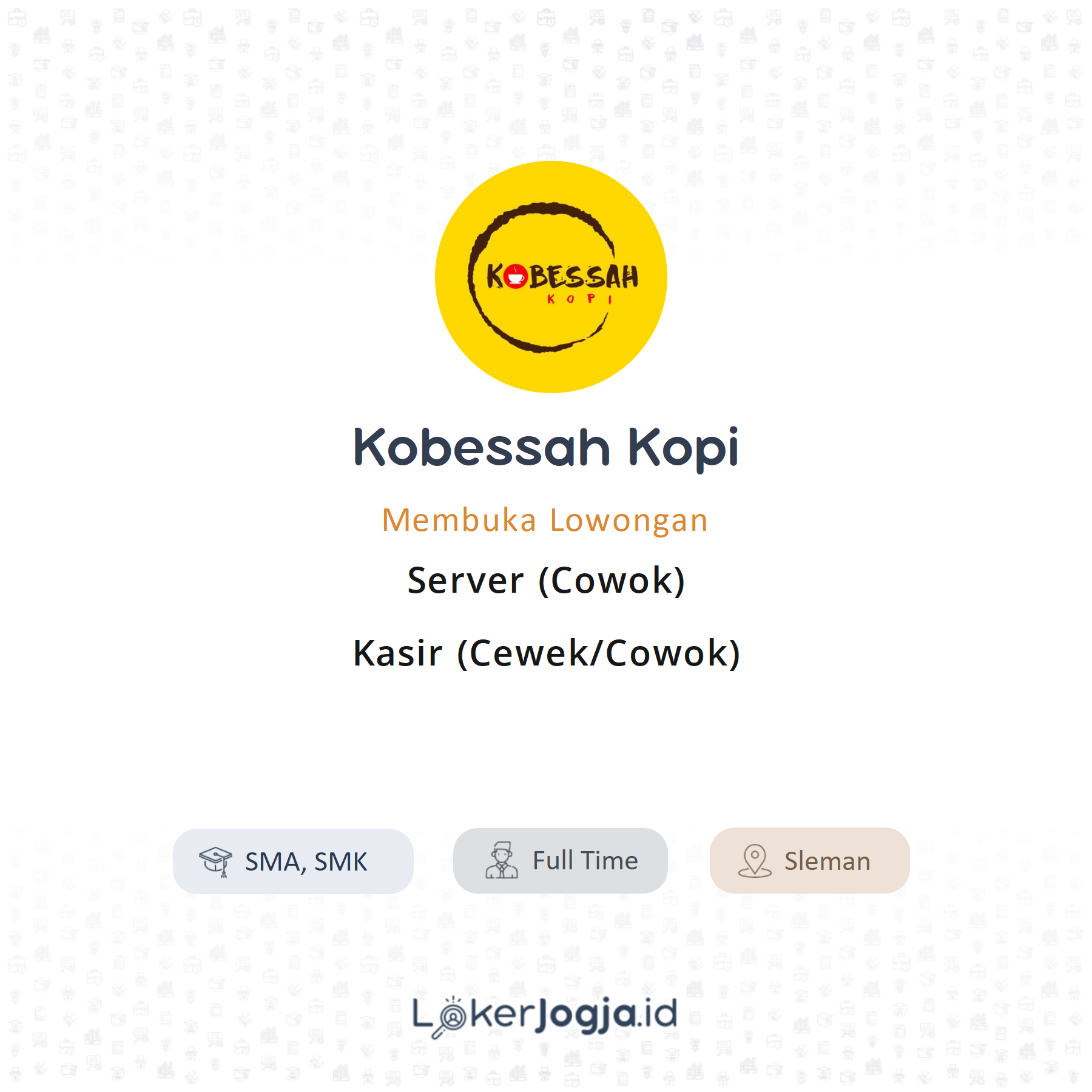 Lowongan Kerja Server Cowok Kasir Cewek Cowok Di Kobessah Kopi