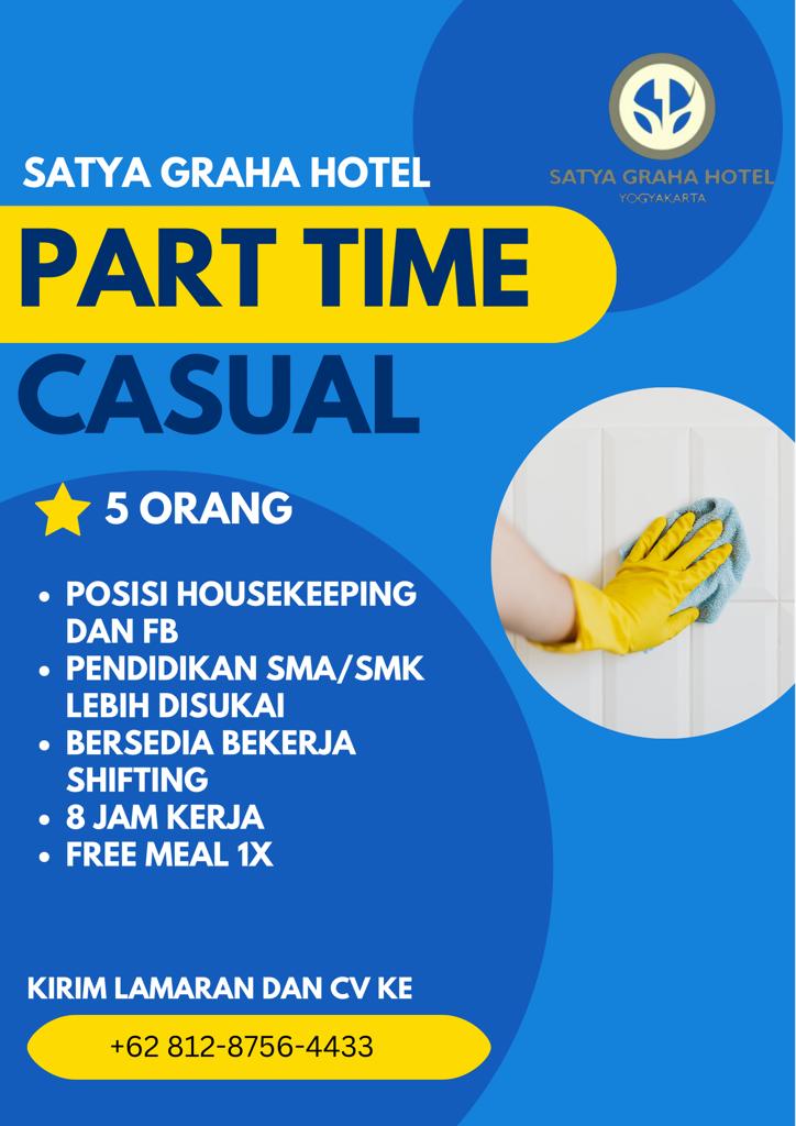 Lowongan Kerja Part Time Casual Housekeeping Fb Di Satya Graha Hotel