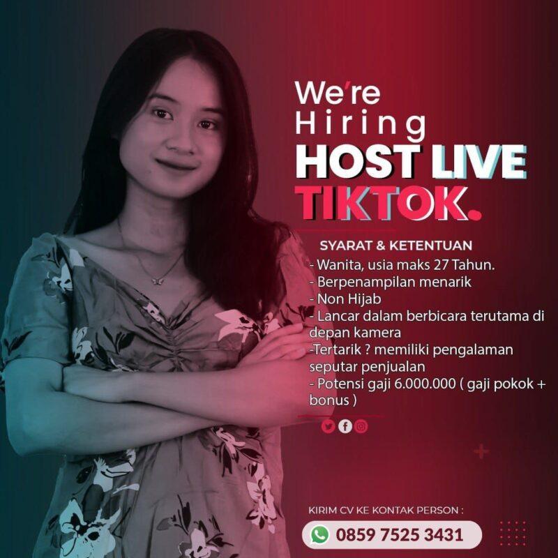 Lowongan Kerja Host Live Tiktok Di Dasteran Bendino Lokerjogja Id