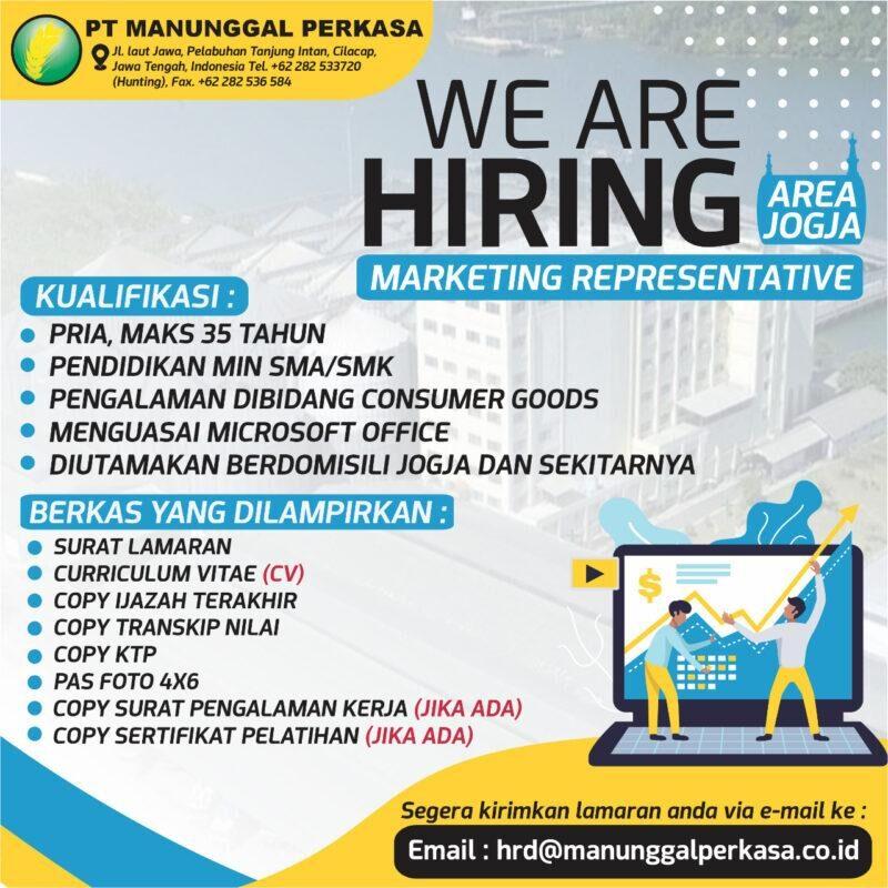 Lowongan Kerja Marketing Representative Area Jogja Di PT Manunggal