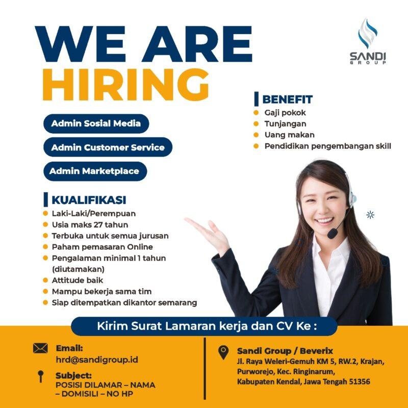 Lowongan Kerja Admin Sosial Media Admin CS Admin Marketplace HRD