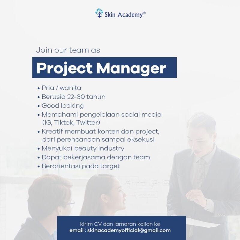 Lowongan Kerja Project Manager Account Executive Di Skin Academy