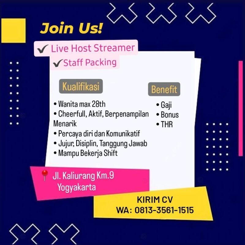 Lowongan Kerja Live Host Streamer Staff Packing Di Fivecolletion