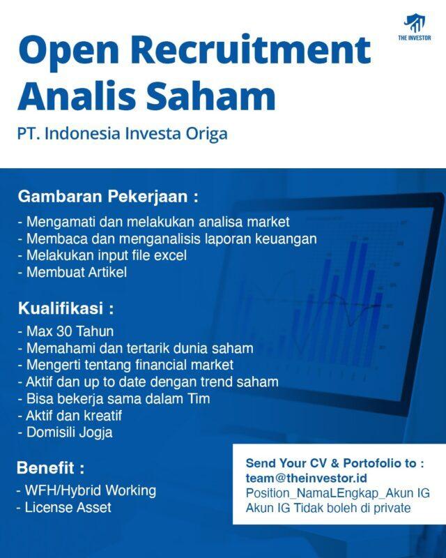 Lowongan Kerja Analis Saham Di PT Indonesia Investa Origa The