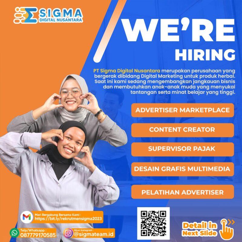 Lowongan Kerja Supervisor Pajak Content Creator Advertiser