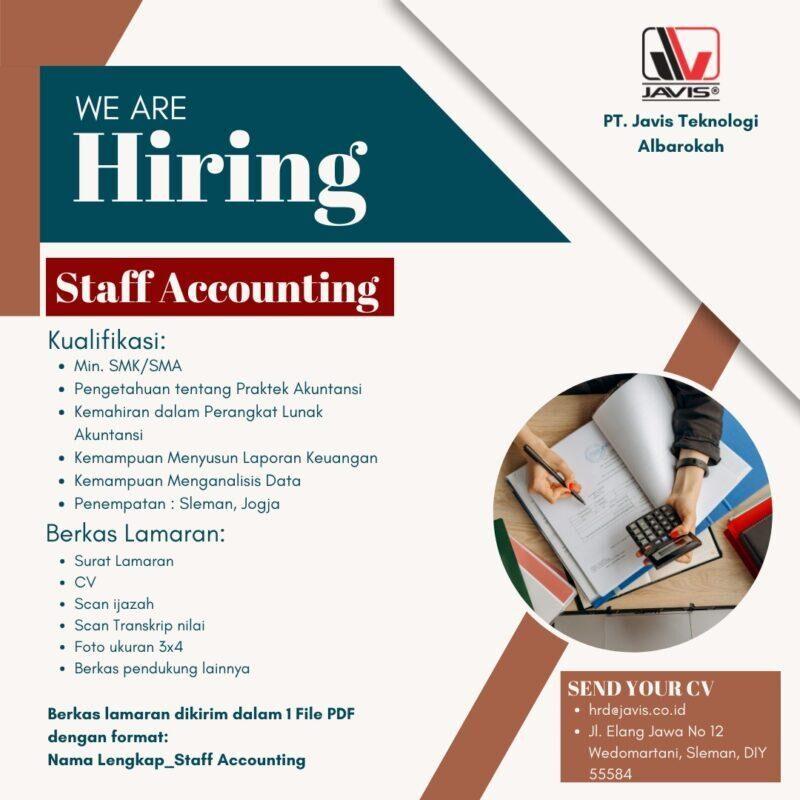 Lowongan Kerja Staff Accounting Staff Qhse Di Pt Javis Teknologi