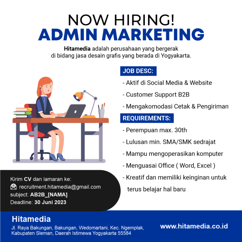 Lowongan Kerja Admin Marketing Di Hitamedia Lokerjogja Id