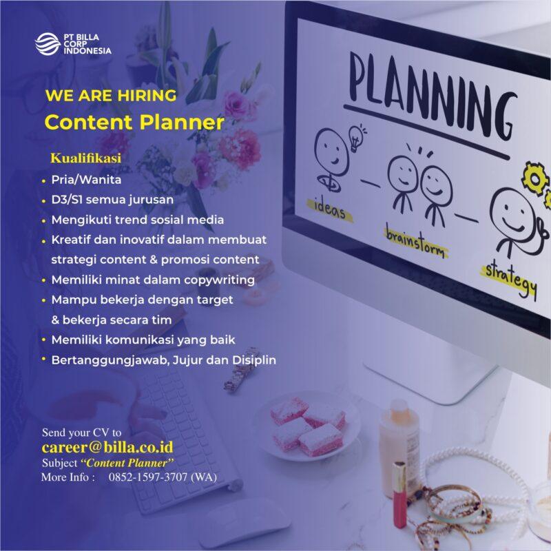 Lowongan Kerja Customer Service Deal Maker Content Planner Di Pt