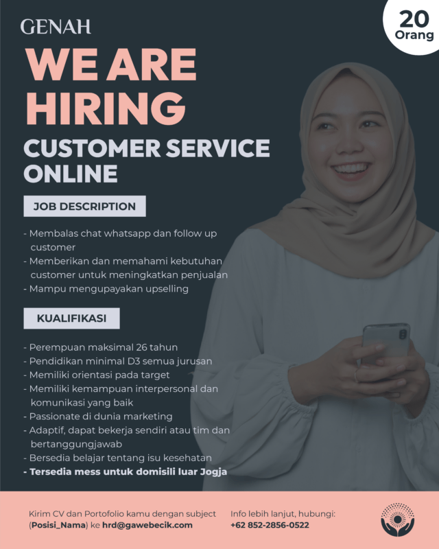 Lowongan Kerja Customer Service Online Videografer Customer