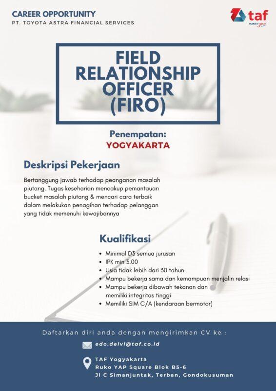 Lowongan Kerja Field Relationship Officer FIRO Di PT Toyota Astra