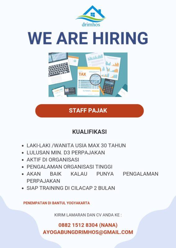 Lowongan Kerja Staff Pajak Di Drimhos LokerJogja ID