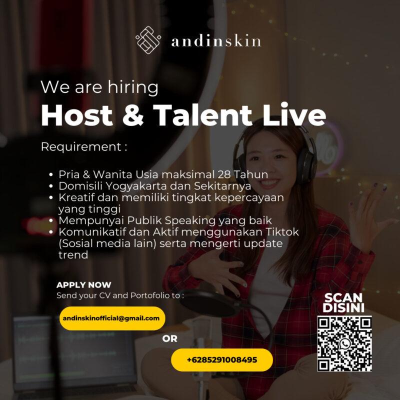 Lowongan Kerja Host Talent Live Streaming Di Andinskin Lokerjogja Id