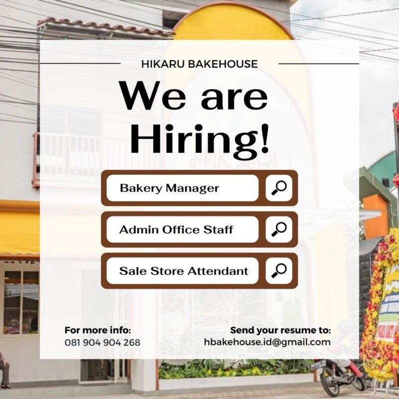 Lowongan Kerja Bakery Manager Admin Office Staff Sale Store