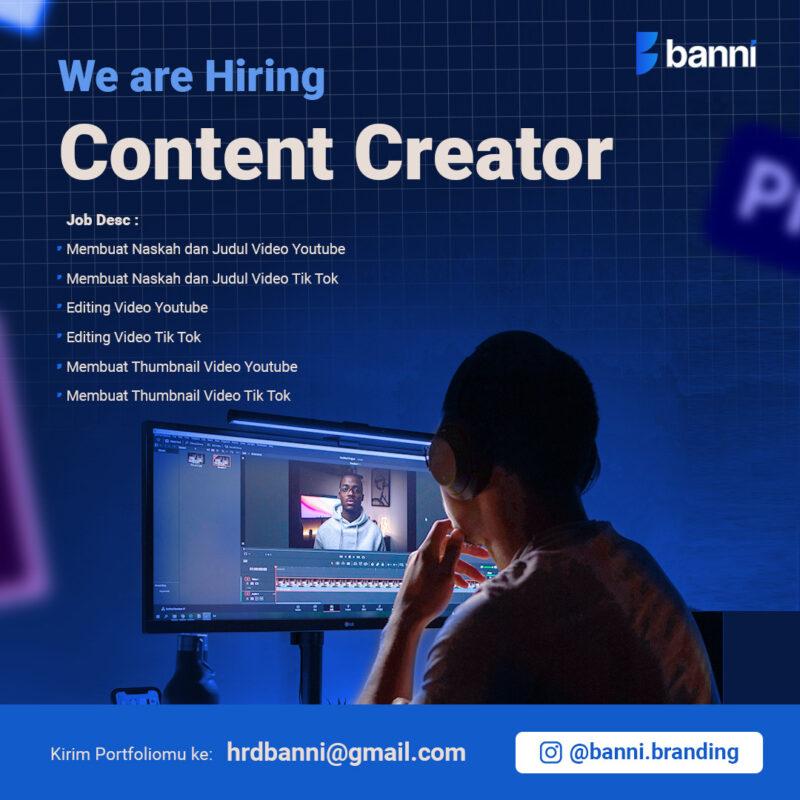 Lowongan Kerja Content Creator Di BANNI LokerJogja ID