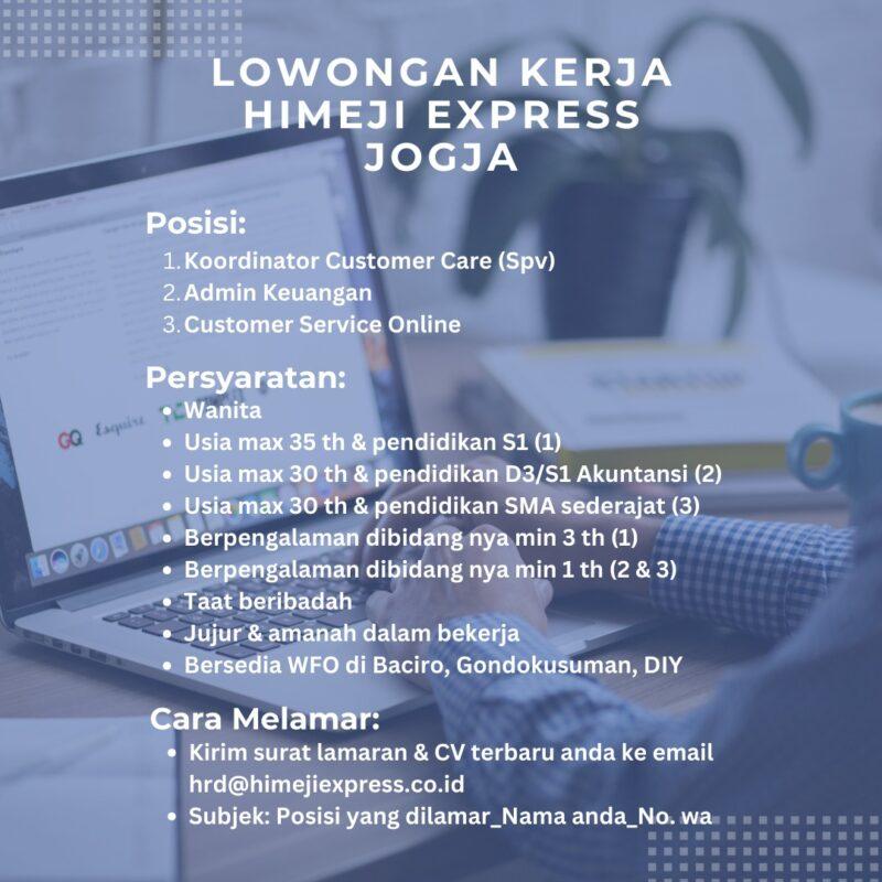 Lowongan Kerja Koordinator Customer Care Spv Admin Keuangan