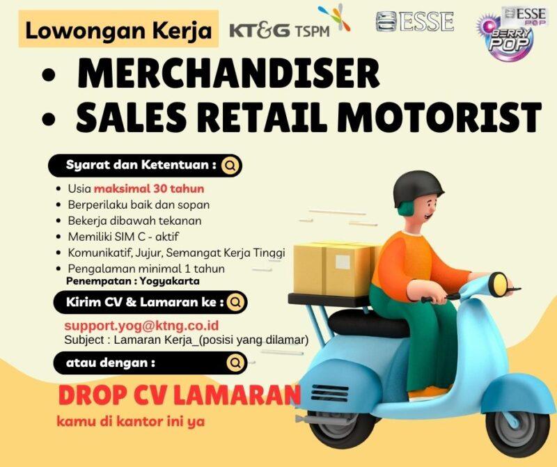 Lowongan Kerja Merchandiser Sales Retail Motorist Di KT G TSPM