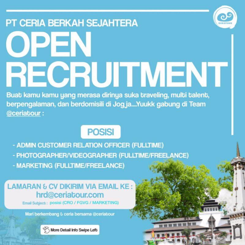 Lowongan Kerja Admin Cro Photographer Videographer Marketing Di