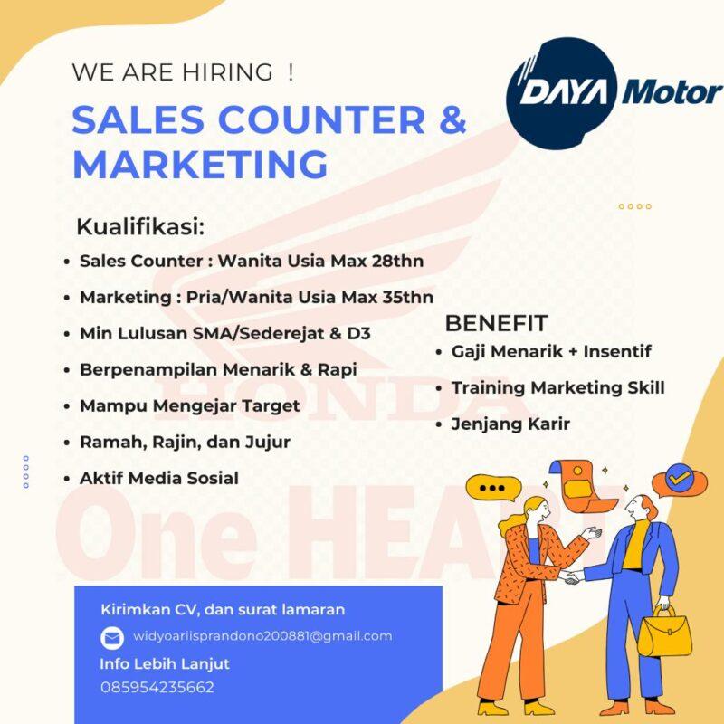 Lowongan Kerja Sales Counter Marketing Di Daya Motor Lokerjogja Id